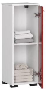 Moderní koupelnová skříňka FAITH30, bílá / červený lesk