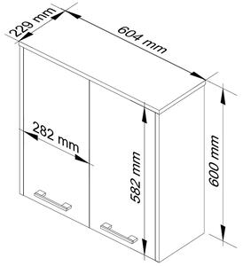 Závěsná koupelnová skříňka Farid TYP5 (bílá + metalický lesk). 1069546