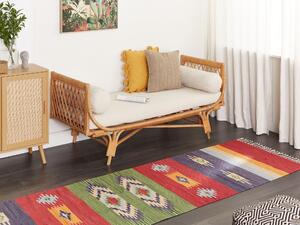 Bavlněný kelimový koberec 80 x 300 cm vícebarevný KAMARIS