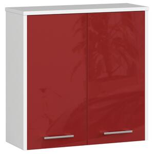 Designová koupelnová skříňka ISLA60, bílá / červený lesk