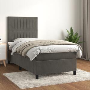 Box spring postel s matrací tmavě šedá 80 x 200 cm samet 3143110