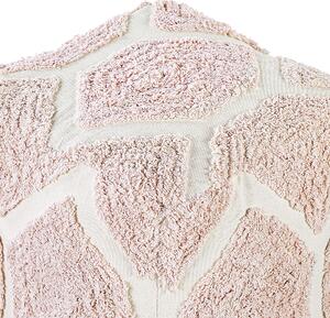 Bavlněný puf 40 x 40 cm béžový/ růžový ROJHAN