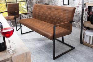 Designová prošívaná lavice Imperial 160cm hnědá