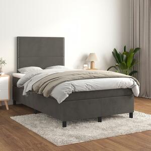Box spring postel s matrací tmavě šedá 120 x 200 cm samet 3142954