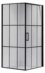 BPS-koupelny Čtvercový sprchový kout BS13B 90x90 černý/transparent + vanička SXL02B WH bílá