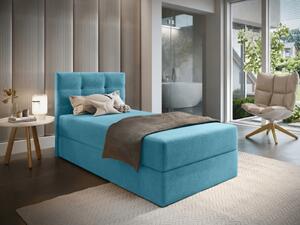 Čalouněná postel boxspring GLORIEN VELVET 90x200 cm modrá Matrace: Matrace Bonell pružinová