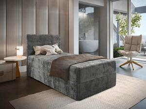 Čalouněná postel boxspring GLORIEN VELVET 90x200 cm šedá Matrace: Matrace Bonell pružinová