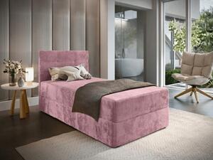 Čalouněná postel boxspring GLORIEN VELVET 90x200 cm růžová Matrace: Matrace Bonell pružinová
