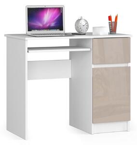 Designový psací stůl PIXEL90P, bílá / cappuccino lesk