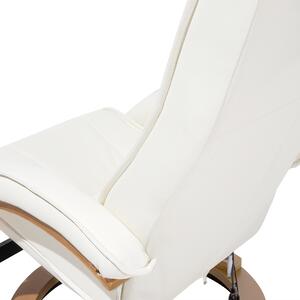 Béžová masážní židle s podnožkou s funkcí topení MAJESTIC