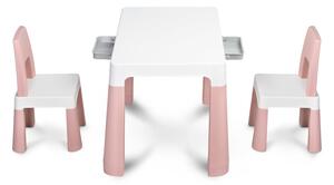 Toyz Dětský stůl Monti + 2 židle růžový
