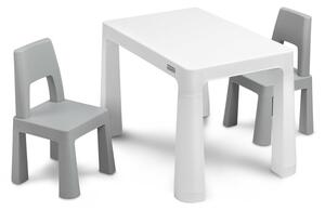 Toyz Dětský stůl Monti + 2 židle šedý