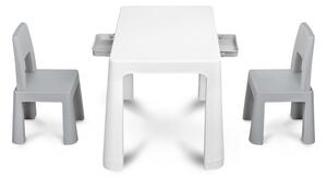Toyz Dětský stůl Monti + 2 židle šedý