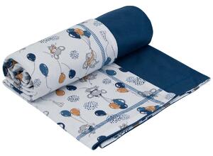 ESITO Letní dětská deka dvojitá bavlna Myšky - 75 x 100 cm / modrá