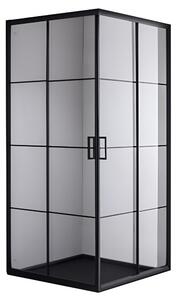 BPS-koupelny Čtvercový sprchový kout BL32A 80x80 černý/transparent - bez vaničky