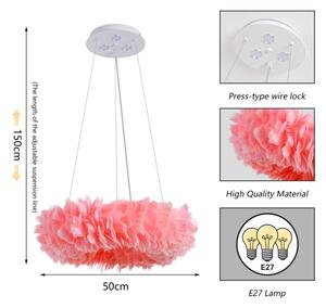 Brilagi - LED Lustr na lanku FEATHER 3xE27/40W/230V + 3xLED/3W pr. 50 cm růžová