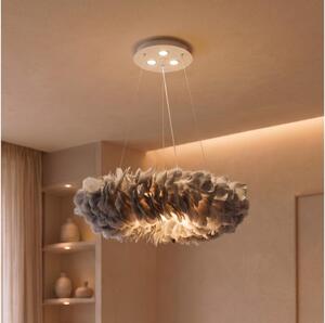 Brilagi - LED Lustr na lanku FEATHER 3xE27/40W/230V + 3xLED/3W pr. 50 cm šedá