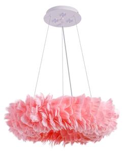 Brilagi - LED Lustr na lanku FEATHER 3xE27/40W/230V + 3xLED/3W pr. 50 cm růžová