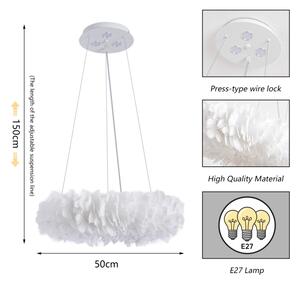 Brilagi - LED Lustr na lanku FEATHER 3xE27/40W/230V + 3xLED/3W pr. 50 cm bílá