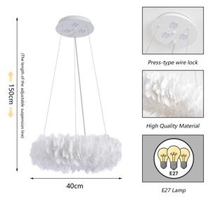 Brilagi - LED Lustr na lanku FEATHER 3xE27/40W/230V + 3xLED/3W pr. 40 cm bílá