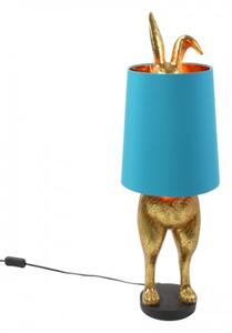 Stolní lampa Hiding Bunny, zlatá / tyrkysová