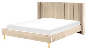 Sametová postel 180 x 200 cm béžová VILLETTE
