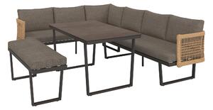 ZAHRADNÍ SEDACÍ SOUPRAVA 4dílné, kov, plast, sklo, textil Beldano, Online Only