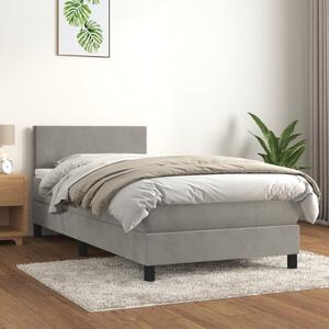 Box spring postel s matrací světle šedá 80 x 200 cm samet 3141149