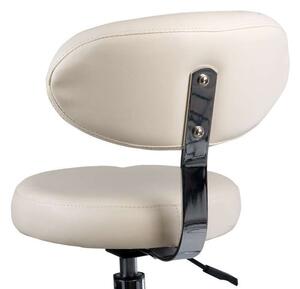 LuxuryForm Židle BERN s opěrátkem na stříbrné základně s kolečky - krémová