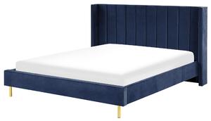 Sametová postel 180 x 200 cm modrá VILLETTE