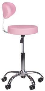 LuxuryForm Židle BERN s opěrátkem na stříbrné základně s kolečky - růžová