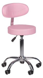 LuxuryForm Židle BERN s opěrátkem na stříbrné základně s kolečky - růžová