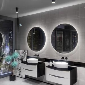 Koupelnové zrcadlo kulaté s LED podsvícením Ø 140 cm BALI podsvětlené