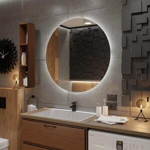 Koupelnové zrcadlo kulaté s LED podsvícením Ø 65 cm BALI podsvětlené