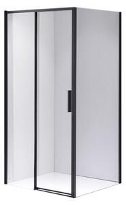 BPS-koupelny Obdélníkový sprchový kout NOVA BL 90x80 černý/transparent - bez vaničky