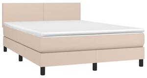 Box spring postel s matrací cappuccino 140x190 cm umělá kůže