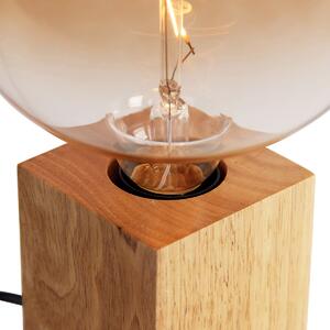 Venkovská stolní lampa přírodní dřevo včetně LED G170 - Bloc