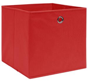Úložné boxy 10 ks červené 32 x 32 x 32 cm textil