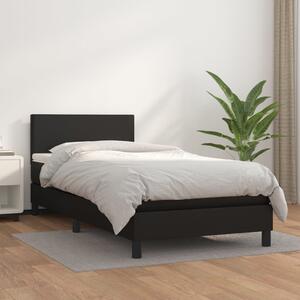 Box spring postel s matrací černá 90x200 cm umělá kůže 3140981