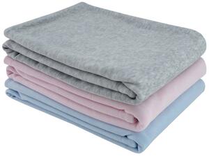 ESITO Jarní dětská deka dvojitá plyš jednobarevná - melír šedý / 75 x 100 cm