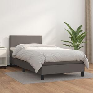 Box spring postel s matrací šedá 80 x 200 cm umělá kůže 3140973