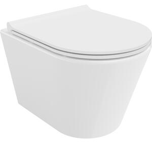 Mexen Rico WC mísa Rimless s pomalu padající deskou slim, duroplast, Bílá - 30720500