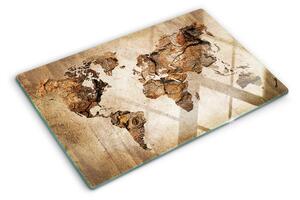 Skleněná krájecí deska Mapa světa ve vintage stylu ddk-nr-wm-00007735