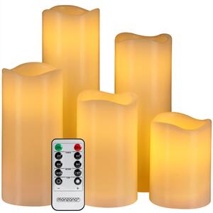 Monzana LED voskové svíčky 5 ks s dálkovým ovládáním