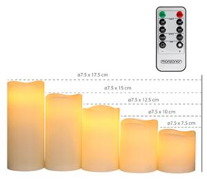 Monzana LED voskové svíčky 5 ks s dálkovým ovládáním 107580