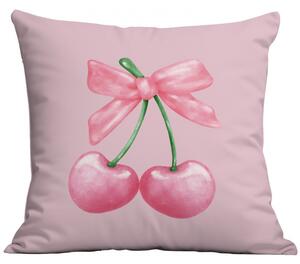 Povlak na polštář CHERRIES 45x45 cm, růžový