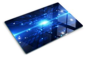 Krájecí prkénko skleněné Technologický vzor v odstínech modré ddk-nr-wm-00007759