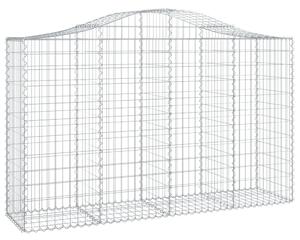Klenuté gabionové koše 2 ks 200x50x120/140cm pozinkované železo