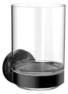 Emco Round - Držák s pohárem, montáž pomocí lepení nebo vrtání, černá 432013300