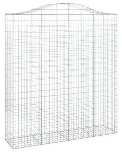 Klenuté gabionové koše 2 ks 200x50x220/240cm pozinkované železo
